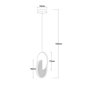 Circlo lampa wisząca LED 8W 843lm CCT chrom LP-1311/1P CH