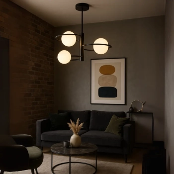 Dorado 3 lampa sufitowa 3xE14 czarna LP-002/3C ring BK