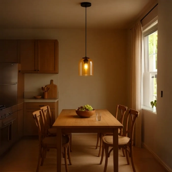 Elaris lampa wisząca 1xE27 bursztynowa LP-8103/1P AM