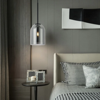 Elaris lampa wisząca 1xE27 dymna LP-8103/1P SM