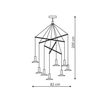 HAT 8 LED lampa wisząca 8x3W 3000K biała LP-1661/8P WH