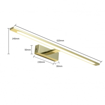 Isla 62cm kinkiet IP44 LED 20W 2000lm CCT złoty GS-LWB-20W GOLD CCT