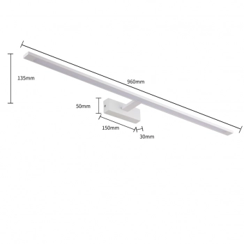 Isla XXL 96cm kinkiet IP44 32W 3200lm LED CCT biały GS-LWB-32W WH CCT