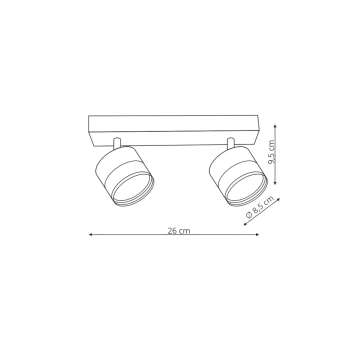 Kendal 2 lampa sufitowa 2xGX53 czarna LP-6331/2WS TR/BK