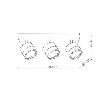 Kendal 3 lampa sufitowa 3xGX53 czarna LP-6331/3WS TR/BK