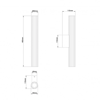 Linea 45cm kinkiet IP44 LED 8W 1241lm CCT biały LP-0510/1W-45 WH