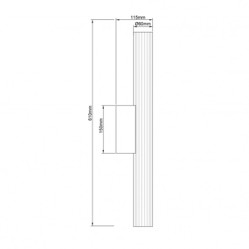 Linea 61cm kinkiet IP44 LED 12W 2333lm CCT czarny LP-0510/1W-61 BK