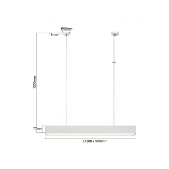 Luci M Tuya lampa wisząca LED 32W 4396lm CCT biała LP-1401/1P M WH Smart