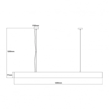 Mira L Tuya lampa wisząca LED 45W 5711lm CCT czarna LP-1201/1P L BK Smart