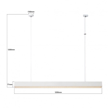 Mira L Tuya lampa wisząca LED 45W 5711lm CCT biała LP-1201/1P L WH Smart