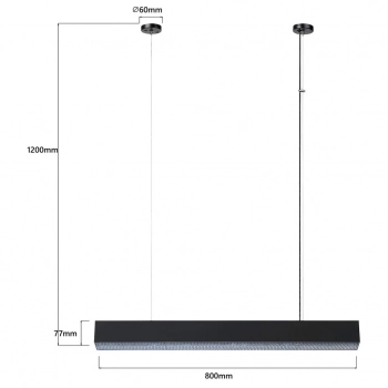 Mira M Tuya lampa wisząca LED 32W 4396lm CCT czarna LP-1201/1P M BK Smart