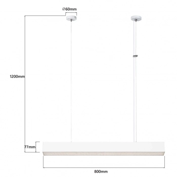 Mira M Tuya lampa wisząca LED 32W 4396lm CCT biała LP-1201/1P M WH Smart