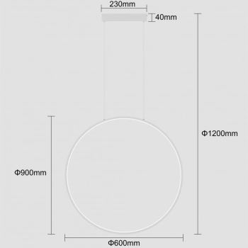 Mirror wisząca dużaIP44 LED 50W 3000lm 3000K biała LP-999/1P L WH