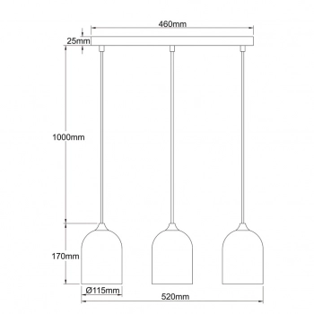 Nilo lampa wisząca 3xGU10 złota LP-0110/3L GD