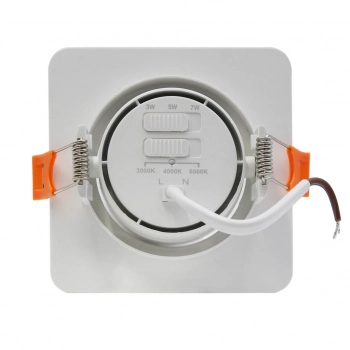 Plus ruchome oczko podtynkowe LED 3W, 5W, 7W 622lm białe CCT LP-1506/1RS WH Square Light Prestige