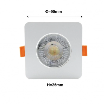 Plus ruchome oczko podtynkowe LED 3W, 5W, 7W 622lm białe CCT LP-1506/1RS WH Square