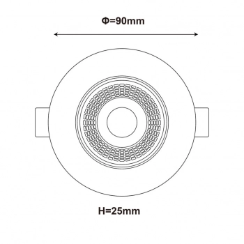 Plus ruchome oczko podtynkowe LED 3W, 5,W 7W, 622lm czarne CCT LP-1506/1RS BK