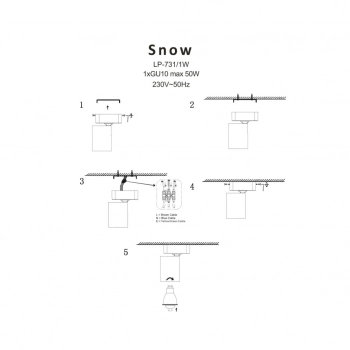 Snow New 1 lampa sufitowa  1xGU10 czarna LP-731N/1W BK