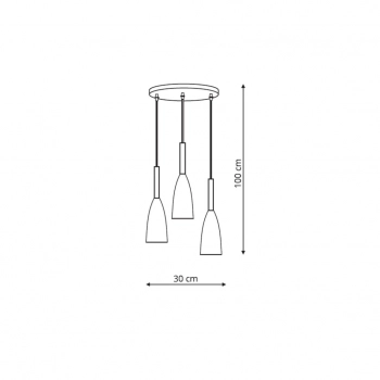 Solin 3 lampa wisząca 3xE27 czarno-złota LP-181/3P BK/GD