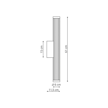 Vena 60 kinkiet IP44 LED 12W 1657lm CCT LP-1010/1W-60 BK