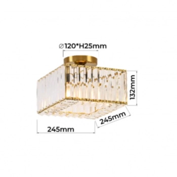 Vetro lampa sufitowa 1xE27 chrom LP-2910/1C CH square