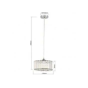 Vetro lampa wisząca 1xE27 chrom LP-2910/1P CH round