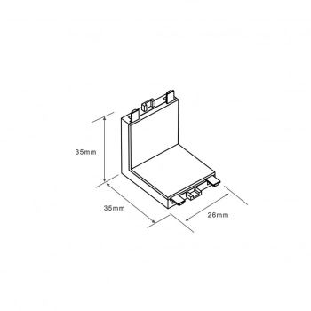 Łącznik L sufit-ściana natynkowy Magnetic Slim 24V czarny LP-656-MAG SLIM L SM kąt BK Light Prestige