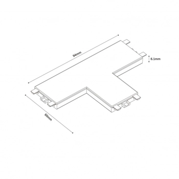 Łącznik T natynkowy Magnetic Slim 24V biały LP-656-MAG SLIM łącznik T SM WH Light Prestige