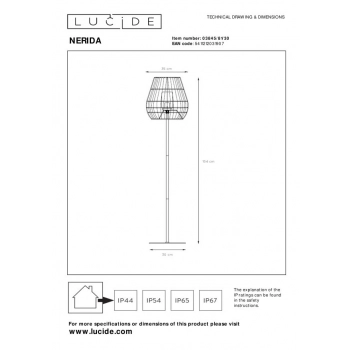 Nerida IP44 lampa podłogowa 1xE27 03845/81/30