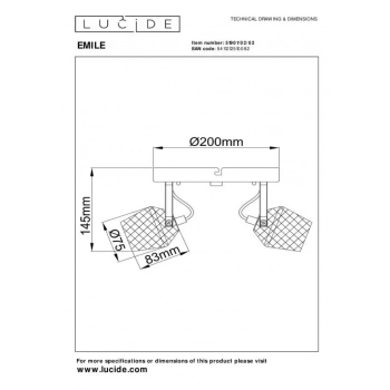 Emile lampa sufitowa 2xGU10 51901/02/02