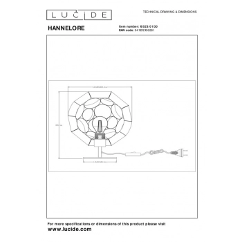 Hannelore lampka stołowa 1xE27 10523/01/30