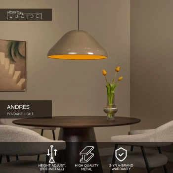 Andres lampa wisząca 1xE27 taupe 65405/56/41