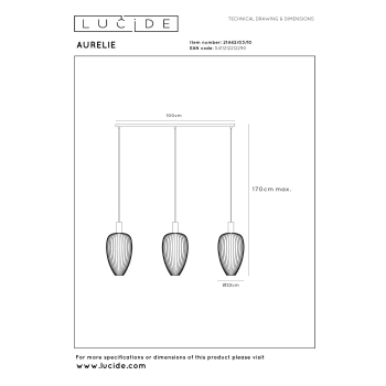 Aurelie lampa wisząca 3xGU10 MR11 złota 21442/03/10