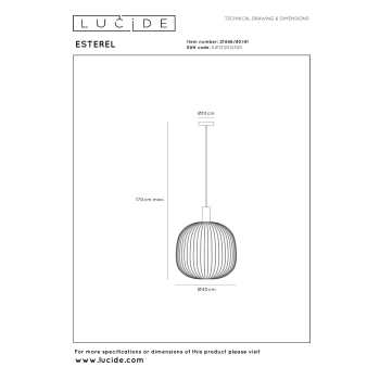 Esterel lampa wisząca 1xGU10 taupe 21446/40/41