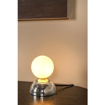 Glitzer lampka stołowa 1xG9 srebrna 10527/01/14