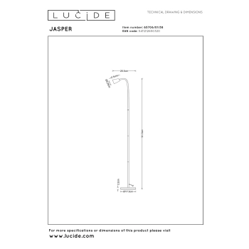 Jasper lampa podłogowa 1xGU10 kremowa 65706/01/38