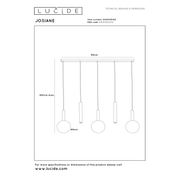 Josiane lampa wisząca 3xG9 bursztynowa 21441/05/62
