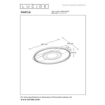 Marcia lampa sufitowa LED 32W 1100lm 2700K czarny 53100/30/30