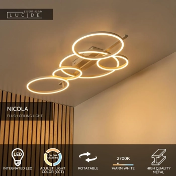 Nicola lampa sufitowa LED 37W 1600lm 2700-3300-4000K taupe 53112/36/41