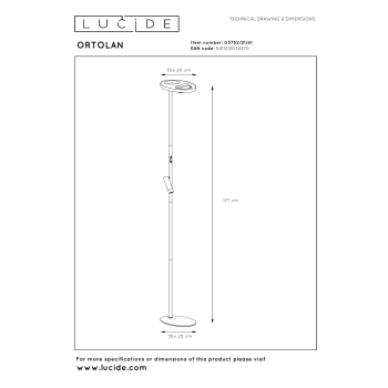Ortolan lampa podłogowa LED 4W 130lm 2700K taupe 03752/21/41