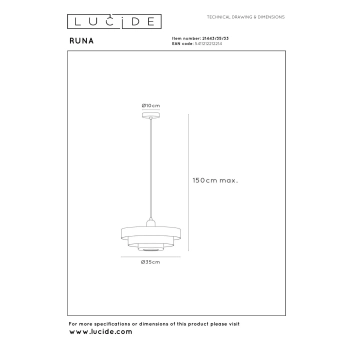 Runa lampa wisząca 1xE27 zielona 21443/35/33