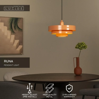 Runa lampa wisząca 1xE27 różowa 21443/35/66