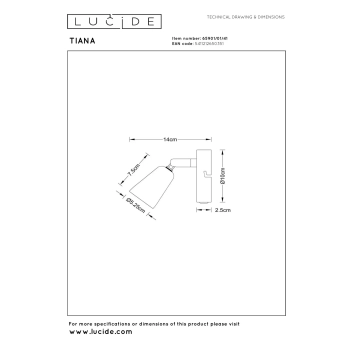 Tiana kinkiet 1xGU10 taupe 65901/01/41