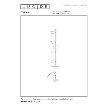 Tiana lampa sufitowa 4xGU10 taupe 65901/04/41
