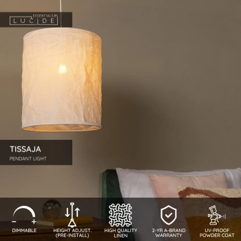 Tissaja lampa wisząca 1xE27 biała 06428/01/31