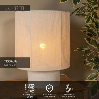 Tissaja lampka stołowa 1xE27 biała 06528/41/31