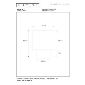 Tissaja lampka stołowa 1xE27 biała 06528/50/31