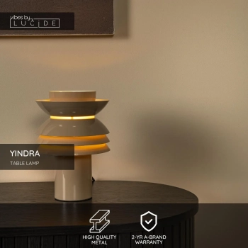 Yindra lampka stołowa 1xE27 taupe 65503/01/41