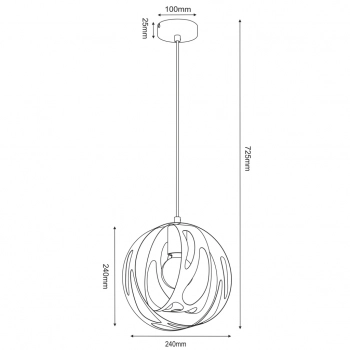 Agava lampa wisząca 1xE27 czarny mat