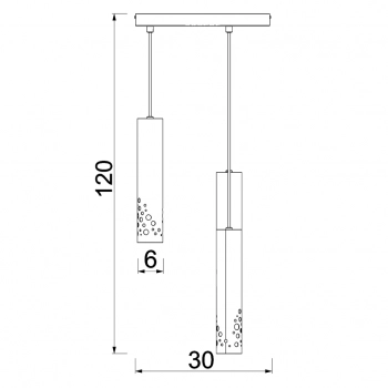 Altro Buble lampa wisząca 3xGU10 czarny mat, chrom